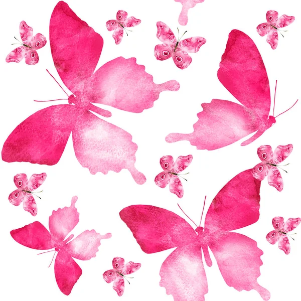 Watercolor Seamless Pattern Butterflies — Stock Photo, Image