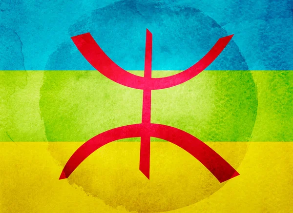 Aquarel Vlag Achtergrond Berber — Stockfoto