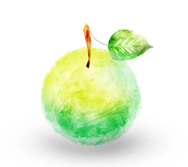 Watercolor Apple White — Stock Photo, Image