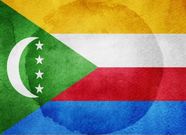 Arka planda suluboya bayrak. Komorolar