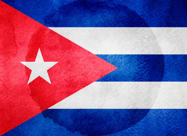 Aquarell Flagge Auf Dem Hintergrund Kuba — Stockfoto
