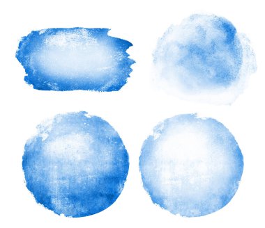 Arkaplan olarak beyaz üzerine dört suluboya şekil (kare, daire, dikdörtgen; üçgen)