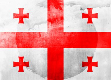 Arka planda suluboya bayrak. Georgia