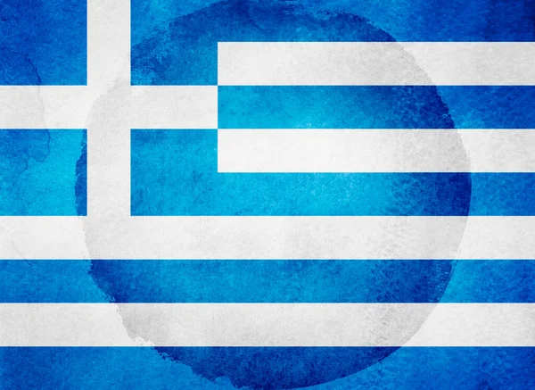 Akvarell Flagga Bakgrunden Grekland — Stockfoto