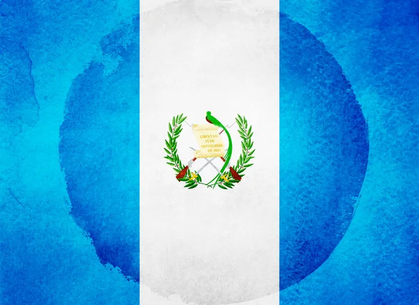 Bandera Acuarela Sobre Fondo Guatemala —  Fotos de Stock