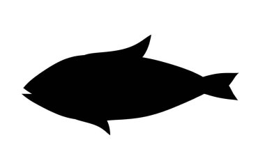 Beyaz arkaplanda mavi balık silueti