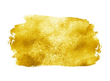 Beyaz arkaplanda suluboya altın dikdörtgen