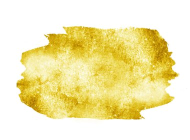 Beyaz arkaplanda suluboya altın dikdörtgen