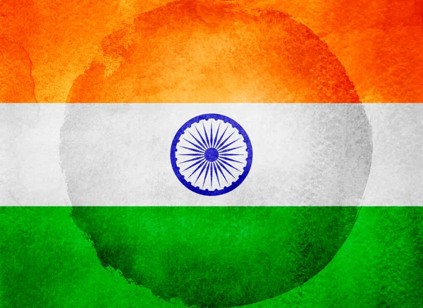 Akvarell Flagga Bakgrunden Indien — Stockfoto