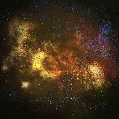 Arka planda yıldızlar olan gece gökyüzü. Evren