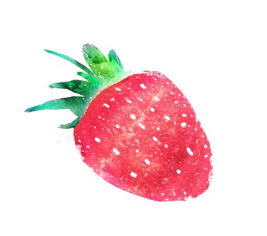 Beyaz arkaplanda suluboya Çilek