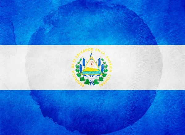 Watercolor Flag Background Salvador — Stockfoto
