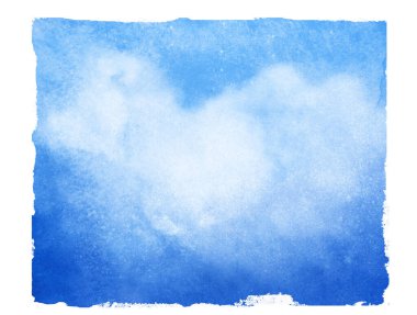 Gökyüzü beyazın arka planını izole etti. Suluboya