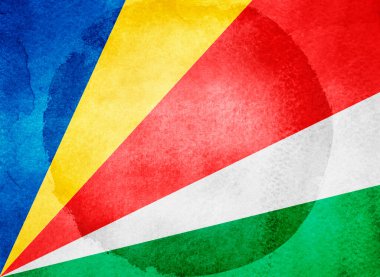 Arka planda suluboya bayrak. Seyşeller