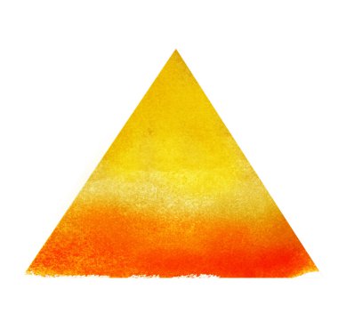 Beyaz arkaplanda suluboya üçgen