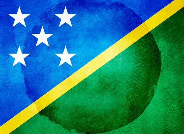Σημαία Υδατογραφίας Στο Φόντο Νήσοι Σολομώντος — Φωτογραφία Αρχείου