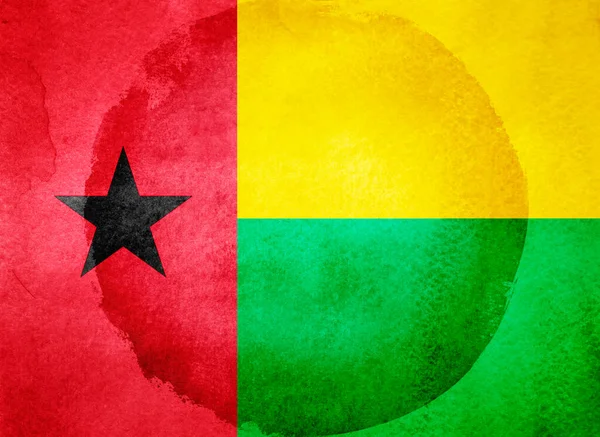 Watercolor Flag Background Guinea Bissau — Foto Stock