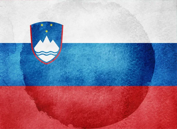 Akvarell Flagga Bakgrunden Slovenien — Stockfoto