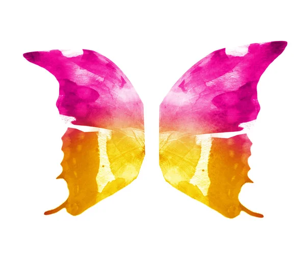 Aquarell Schmetterlingsflügel Isoliert Auf Weißem Hintergrund — Stockfoto