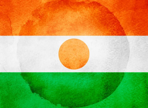 Watercolor Flag Background Niger — Stock Photo, Image