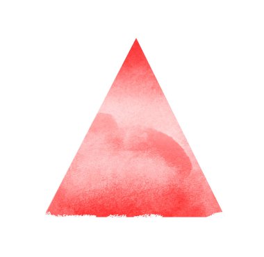Beyaz arkaplanda suluboya üçgen