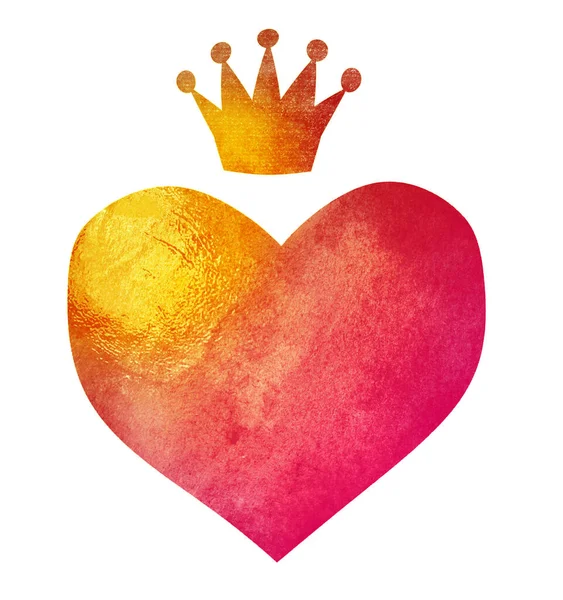 Watercolor Heart Crown — Stock Photo, Image