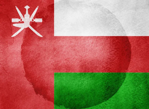 Akvarell Flagga Bakgrunden Oman — Stockfoto