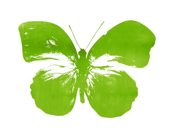 Χρώμα Ακουαρέλα Αφηρημένη Πεταλούδα Αποτύπωμα Απομονώνονται Λευκό Φόντο — Φωτογραφία Αρχείου