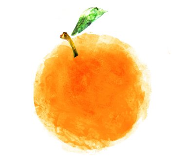 Beyaz arkaplanda suluboya elma