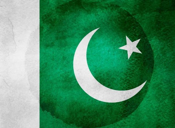 Akvarell Flagga Bakgrunden Pakistan — Stockfoto