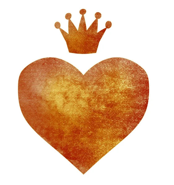 Watercolor Heart Crown — Stock Photo, Image