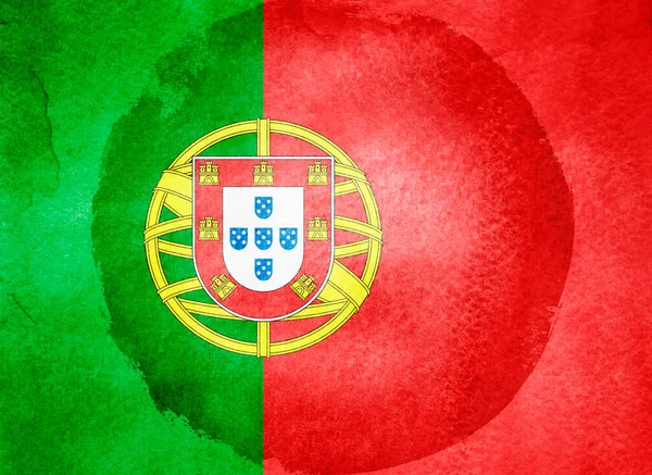 Bandeira Aquarela Fundo Portugal — Fotografia de Stock