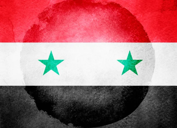 Bandiera Acquerello Sfondo Siria — Foto Stock