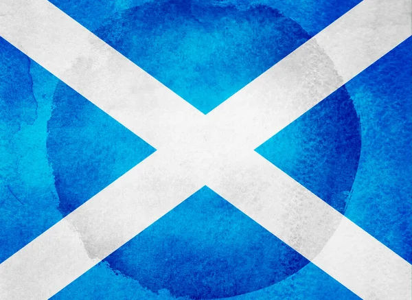 Акварельный Флаг Заднем Плане Шотландия — стоковое фото