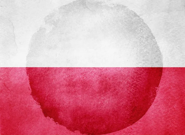 Akvarell Flagga Bakgrunden Polen — Stockfoto