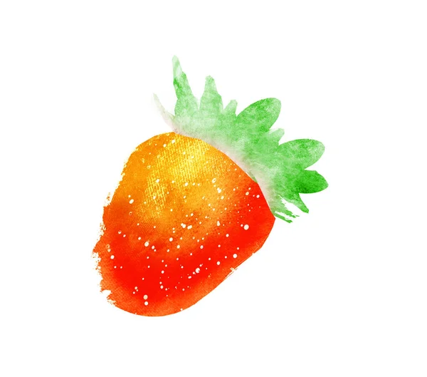 Aquarell Erdbeere Auf Weißem Hintergrund — Stockfoto