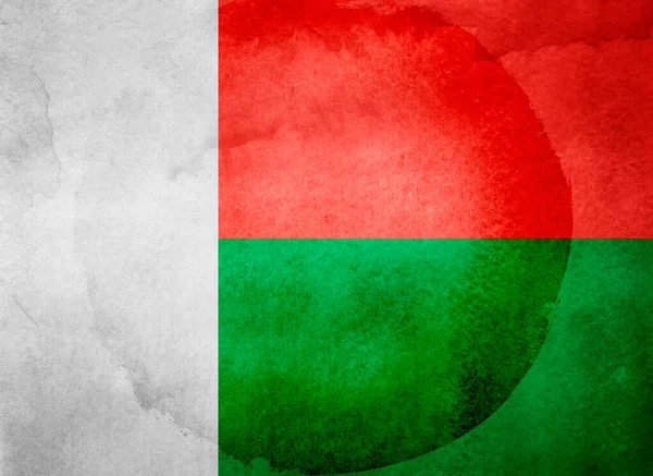 Watercolor Flag Background Madagascar — Stock Photo, Image