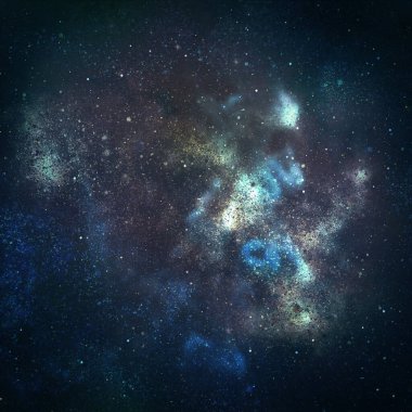 Arka planda yıldızlar olan gece gökyüzü. Evren