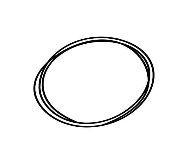 Abstraktes Schwarzes Oval Als Strichzeichnung Auf Weißem Hintergrund Vektor — Stockfoto