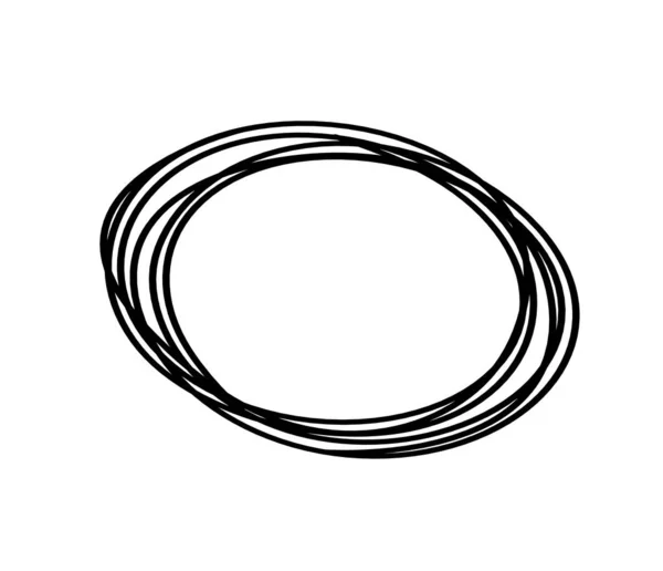 Astratto Ovale Nero Come Linea Che Disegna Bianco Come Sfondo — Vettoriale Stock