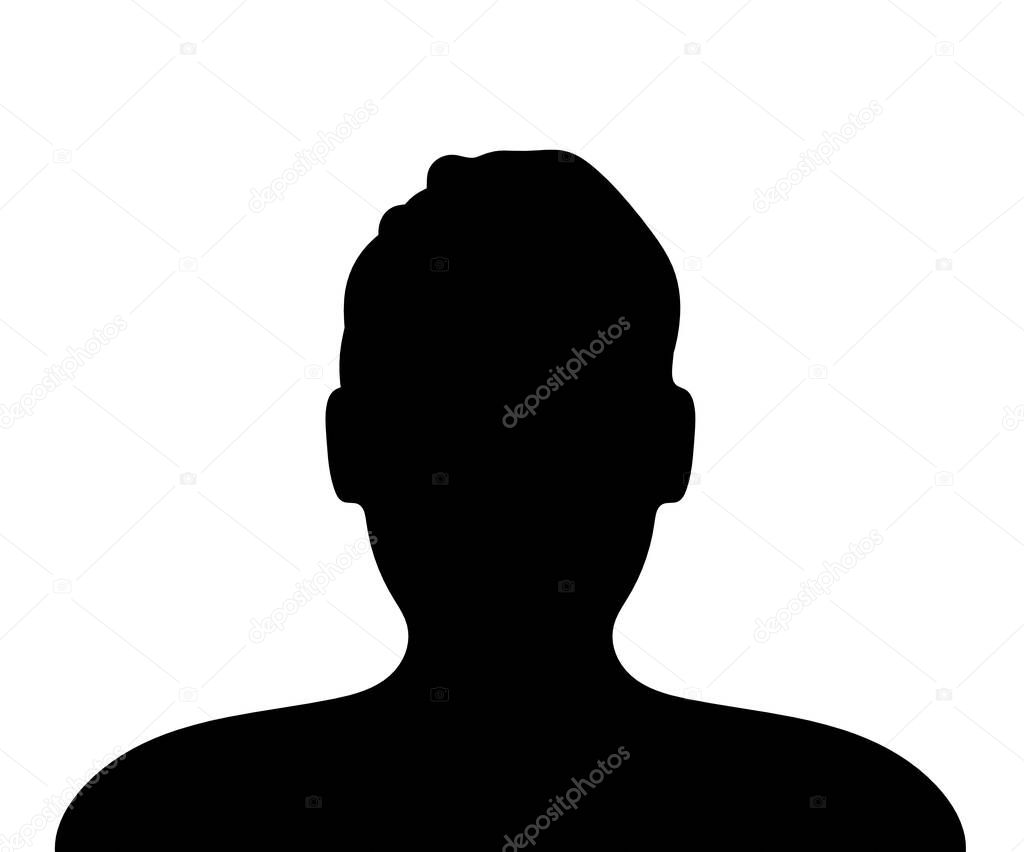 Man silhouette profile picture on white