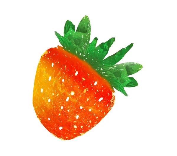 白色背景的水彩草莓 — 图库照片