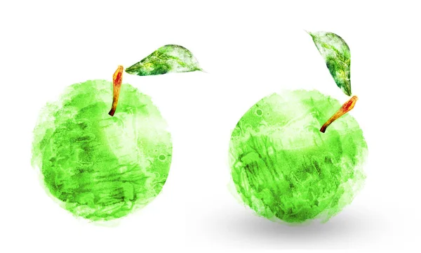 白地に水色のリンゴ — ストック写真