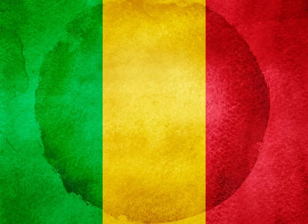 Aquarell Flagge Auf Dem Hintergrund Mali — Stockfoto