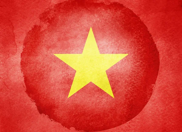 Bandeira Aquarela Fundo Vietname — Fotografia de Stock