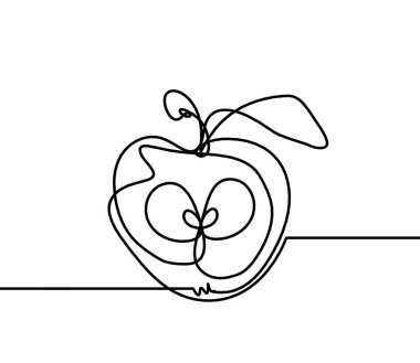 Beyaz arkaplanda elma çizimi