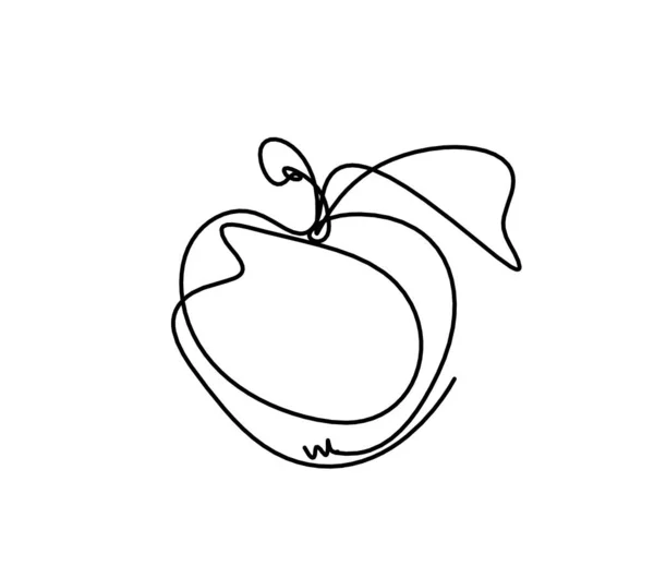 Малювання Лінії Яблука Білому Тлі — стокове фото
