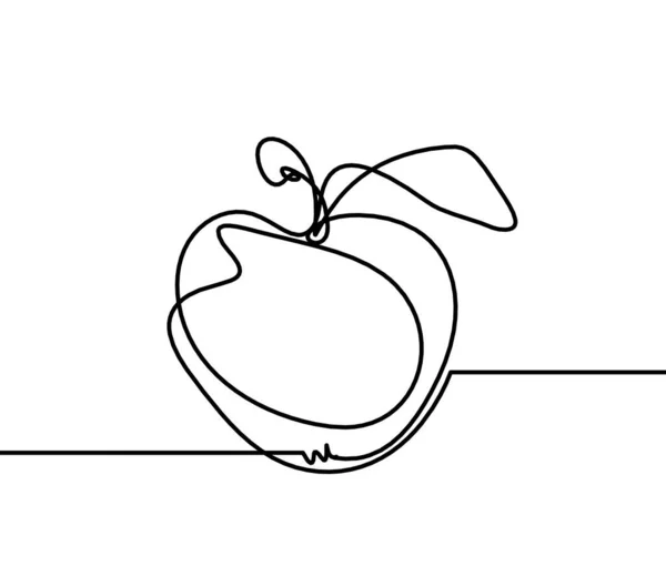 Drawing Line Apple White Background — 스톡 사진