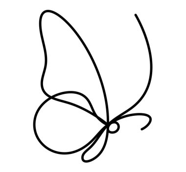 Kelebek çizgisi simgesi, beyaz üzerinde izole