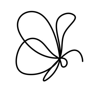 Kelebek çizgisi simgesi, beyaz üzerinde izole